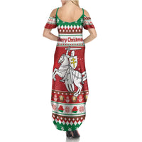 Belarus Pahonia Christmas Summer Maxi Dress Belarusian Vytis Knight Xmas Pattern - Wonder Print Shop