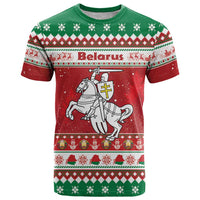 Belarus Pahonia Christmas T Shirt Belarusian Vytis Knight Xmas Pattern - Wonder Print Shop