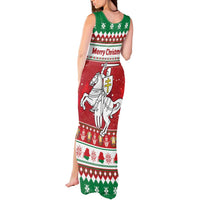 Belarus Pahonia Christmas Tank Maxi Dress Belarusian Vytis Knight Xmas Pattern - Wonder Print Shop