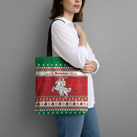 Belarus Pahonia Christmas Tote Bag Belarusian Vytis Knight Xmas Pattern - Wonder Print Shop