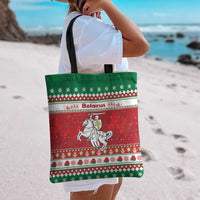 Belarus Pahonia Christmas Tote Bag Belarusian Vytis Knight Xmas Pattern - Wonder Print Shop