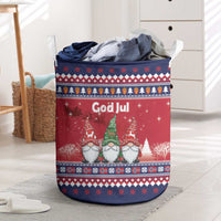 Norway Nisse Christmas Laundry Basket God Jul Norwegian Christmas Pattern - Wonder Print Shop