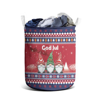 Norway Nisse Christmas Laundry Basket God Jul Norwegian Christmas Pattern - Wonder Print Shop