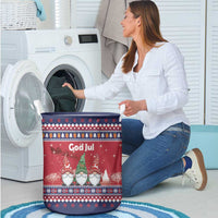 Norway Nisse Christmas Laundry Basket God Jul Norwegian Christmas Pattern - Wonder Print Shop