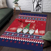 Norway Nisse Christmas Area Rug God Jul Norwegian Christmas Pattern - Wonder Print Shop