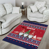 Norway Nisse Christmas Area Rug God Jul Norwegian Christmas Pattern - Wonder Print Shop