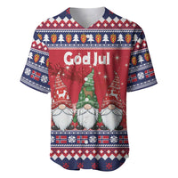 Norway Nisse Christmas Baseball Jersey God Jul Norwegian Christmas Pattern - Wonder Print Shop