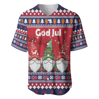 Norway Nisse Christmas Baseball Jersey God Jul Norwegian Christmas Pattern - Wonder Print Shop