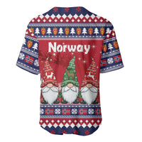 Norway Nisse Christmas Baseball Jersey God Jul Norwegian Christmas Pattern - Wonder Print Shop