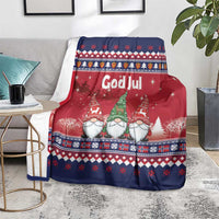 Norway Nisse Christmas Blanket God Jul Norwegian Christmas Pattern - Wonder Print Shop