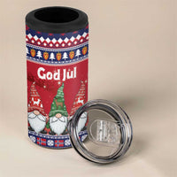 Norway Nisse Christmas 4 in 1 Can Cooler Tumbler God Jul Norwegian Christmas Pattern - Wonder Print Shop