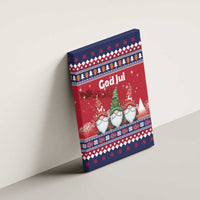 Norway Nisse Christmas Canvas Wall Art God Jul Norwegian Christmas Pattern - Wonder Print Shop