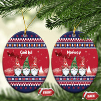 Norway Nisse Christmas Ceramic Ornament God Jul Norwegian Christmas Pattern - Wonder Print Shop