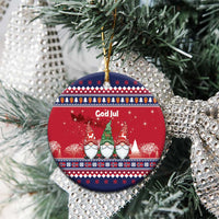 Norway Nisse Christmas Ceramic Ornament God Jul Norwegian Christmas Pattern - Wonder Print Shop