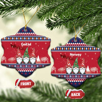 Norway Nisse Christmas Ceramic Ornament God Jul Norwegian Christmas Pattern - Wonder Print Shop