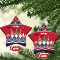 Norway Nisse Christmas Ceramic Ornament God Jul Norwegian Christmas Pattern - Wonder Print Shop