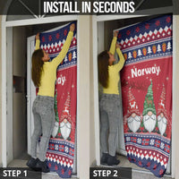 Norway Nisse Christmas Door Cover God Jul Norwegian Christmas Pattern - Wonder Print Shop