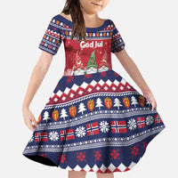 Norway Nisse Christmas Family Matching Off Shoulder Maxi Dress and Hawaiian Shirt God Jul Norwegian Christmas Pattern - Wonder Print Shop