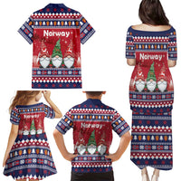 Norway Nisse Christmas Family Matching Puletasi and Hawaiian Shirt God Jul Norwegian Christmas Pattern - Wonder Print Shop