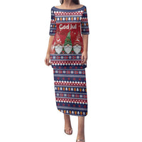 Norway Nisse Christmas Family Matching Puletasi and Hawaiian Shirt God Jul Norwegian Christmas Pattern - Wonder Print Shop