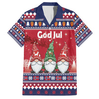 Norway Nisse Christmas Family Matching Short Sleeve Bodycon Dress and Hawaiian Shirt God Jul Norwegian Christmas Pattern - Wonder Print Shop