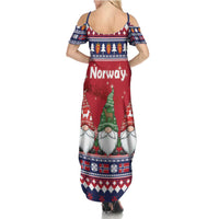 Norway Nisse Christmas Family Matching Summer Maxi Dress and Hawaiian Shirt God Jul Norwegian Christmas Pattern - Wonder Print Shop