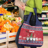Norway Nisse Christmas Grocery Bag God Jul Norwegian Christmas Pattern - Wonder Print Shop