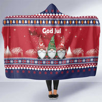 Norway Nisse Christmas Hooded Blanket God Jul Norwegian Christmas Pattern - Wonder Print Shop