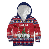 Norway Nisse Christmas Kid Hoodie God Jul Norwegian Christmas Pattern - Wonder Print Shop