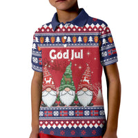 Norway Nisse Christmas Kid Polo Shirt God Jul Norwegian Christmas Pattern - Wonder Print Shop