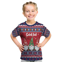Norway Nisse Christmas Kid T Shirt God Jul Norwegian Christmas Pattern - Wonder Print Shop