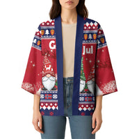 Norway Nisse Christmas Kimono God Jul Norwegian Christmas Pattern - Wonder Print Shop