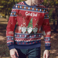 Norway Nisse Christmas Ugly Christmas Sweater God Jul Norwegian Christmas Pattern - Wonder Print Shop