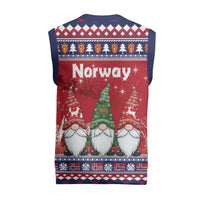 Norway Nisse Christmas Knitted V-Neck Vest God Jul Norwegian Christmas Pattern - Wonder Print Shop