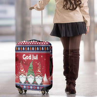 Norway Nisse Christmas Luggage Cover God Jul Norwegian Christmas Pattern - Wonder Print Shop