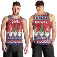 Norway Nisse Christmas Men Tank Top God Jul Norwegian Christmas Pattern - Wonder Print Shop