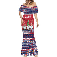 Norway Nisse Christmas Mermaid Dress God Jul Norwegian Christmas Pattern - Wonder Print Shop