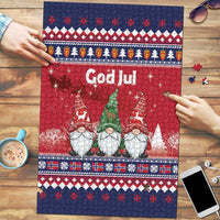 Norway Nisse Christmas Puzzle God Jul Norwegian Christmas Pattern - Wonder Print Shop