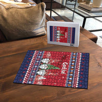 Norway Nisse Christmas Puzzle God Jul Norwegian Christmas Pattern - Wonder Print Shop