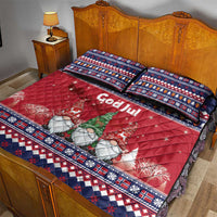 Norway Nisse Christmas Quilt Bed Set God Jul Norwegian Christmas Pattern - Wonder Print Shop