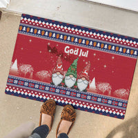 Norway Nisse Christmas Rubber Doormat God Jul Norwegian Christmas Pattern - Wonder Print Shop