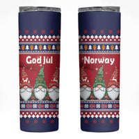 Norway Nisse Christmas Skinny Tumbler God Jul Norwegian Christmas Pattern - Wonder Print Shop