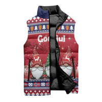 Norway Nisse Christmas Sleeveless Puffer Jacket God Jul Norwegian Christmas Pattern - Wonder Print Shop