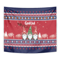 Norway Nisse Christmas Tapestry God Jul Norwegian Christmas Pattern - Wonder Print Shop