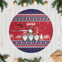 Norway Nisse Christmas Tree Skirt God Jul Norwegian Christmas Pattern - Wonder Print Shop