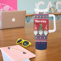 Norway Nisse Christmas Tumbler With Handle God Jul Norwegian Christmas Pattern - Wonder Print Shop