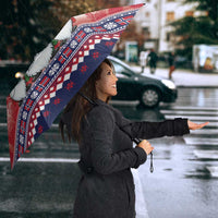 Norway Nisse Christmas Umbrella God Jul Norwegian Christmas Pattern - Wonder Print Shop