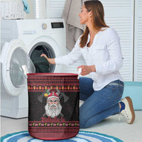 Norway Christmas Laundry Basket Valhalla La La Viking Santa - Wonder Print Shop