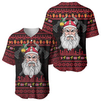 Norway Christmas Baseball Jersey Valhalla La La Viking Santa - Wonder Print Shop