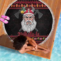 Norway Christmas Beach Blanket Valhalla La La Viking Santa - Wonder Print Shop
